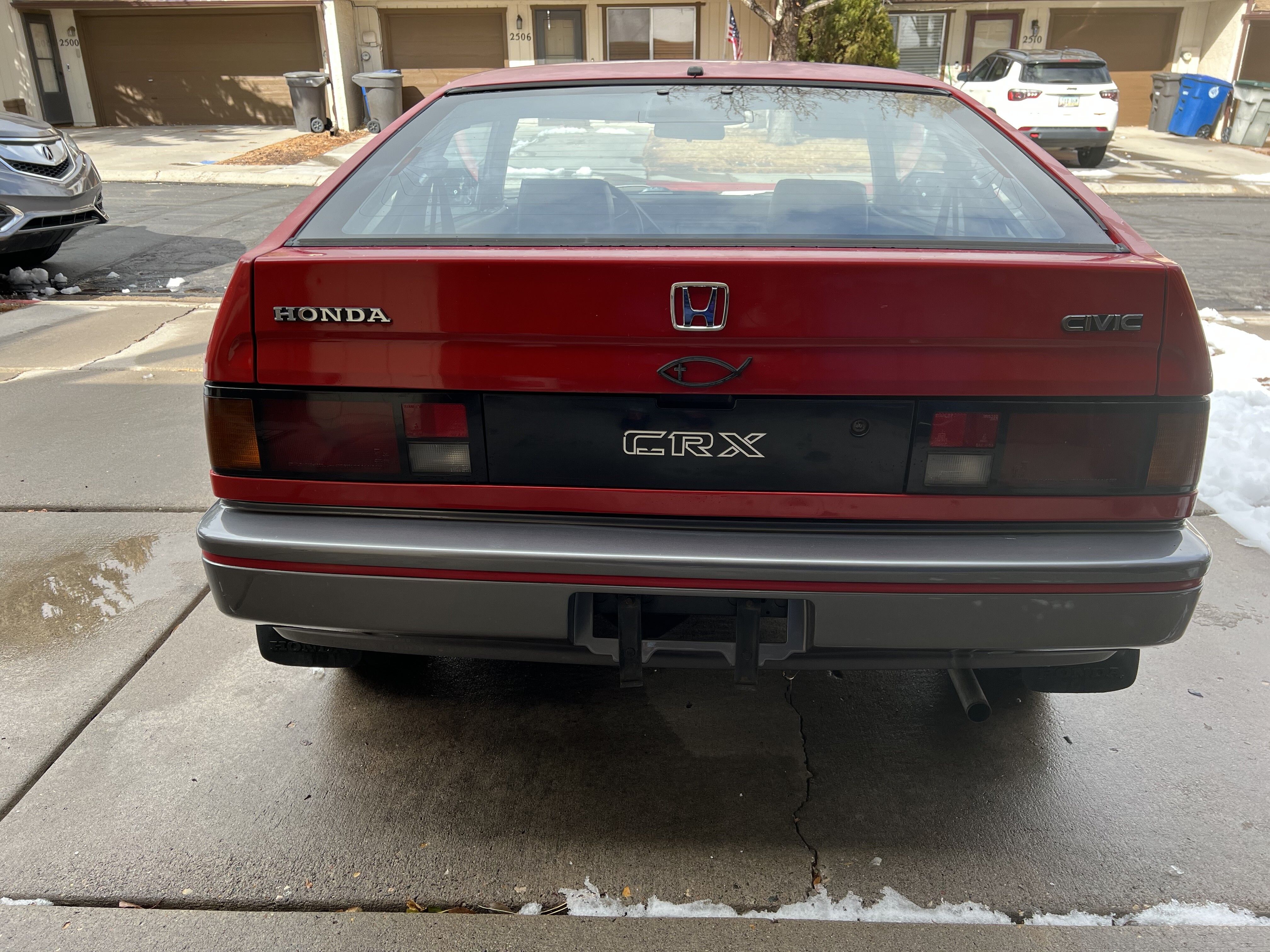 1986 Honda Crx JHMAF5329GS047196 Red Charcoal Grey and Black 1.5-liter SOHC inline-four