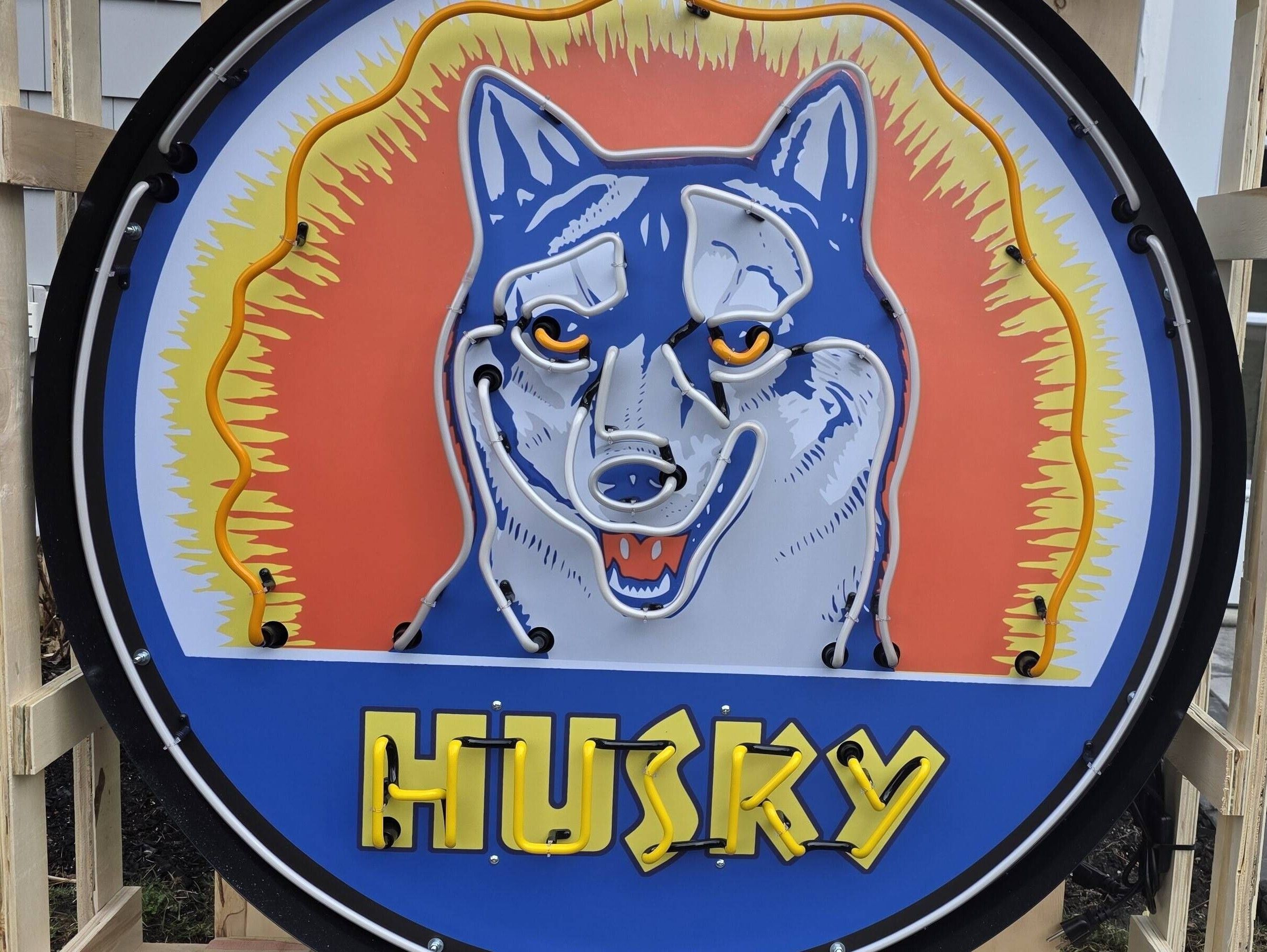 Sold - No-Reserve Husky Gas Neon Sign | Hemmings