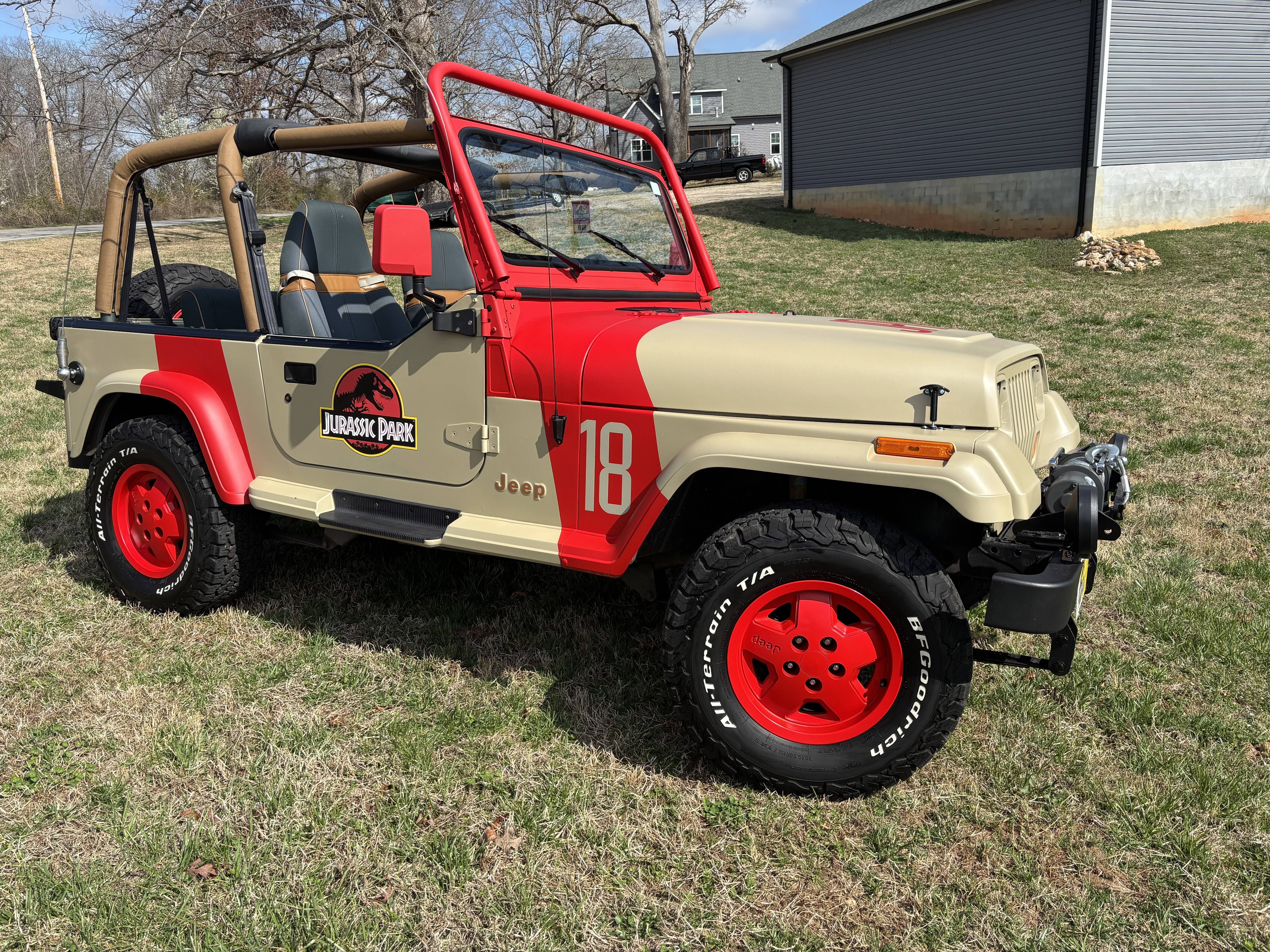 Sold - 1992 Jeep Wrangler Sahara Jurassic Park Replica Build - Hemmings.com