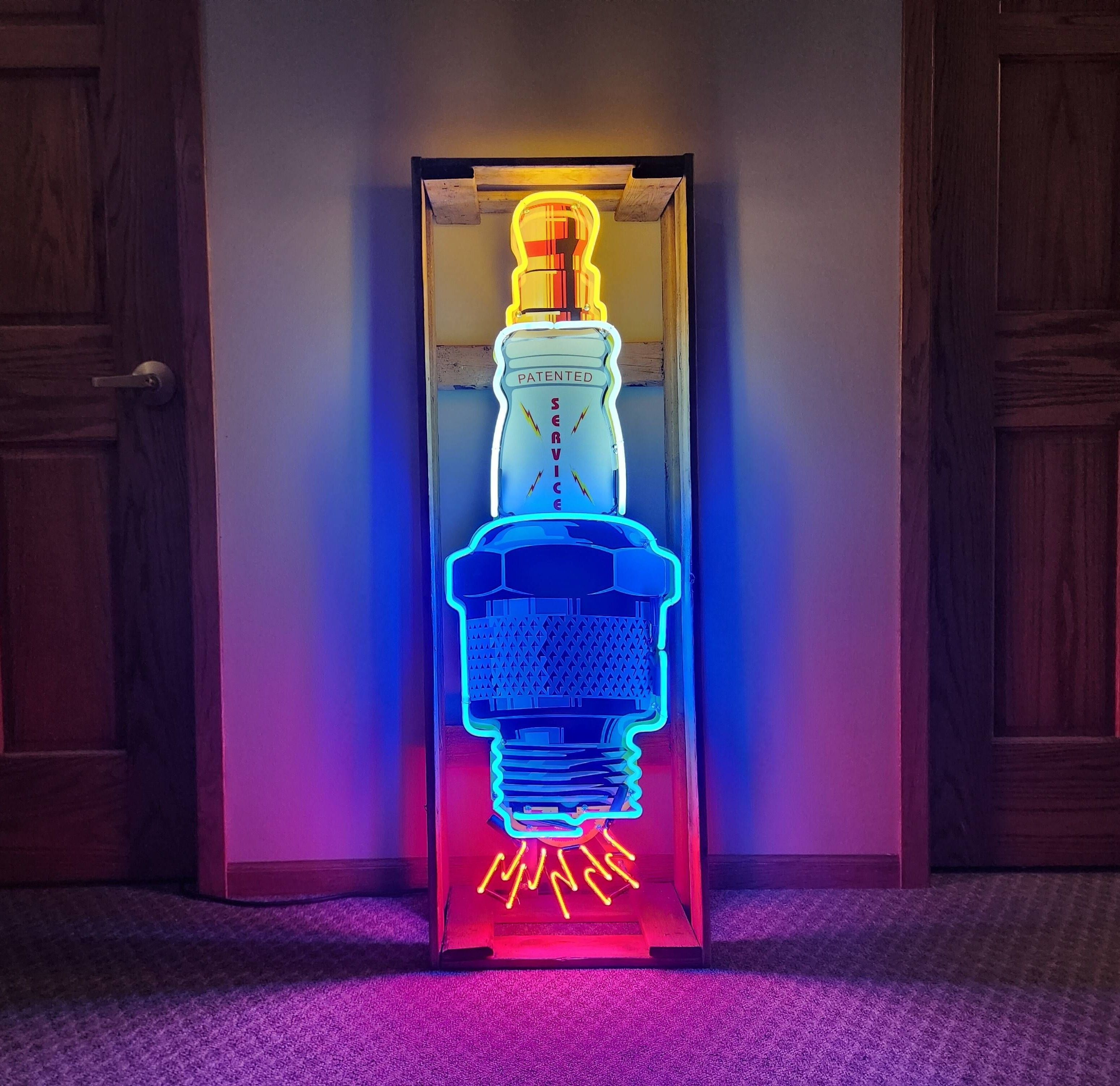 Large Patented Service Spark Plug Neon Sign | Hemmings