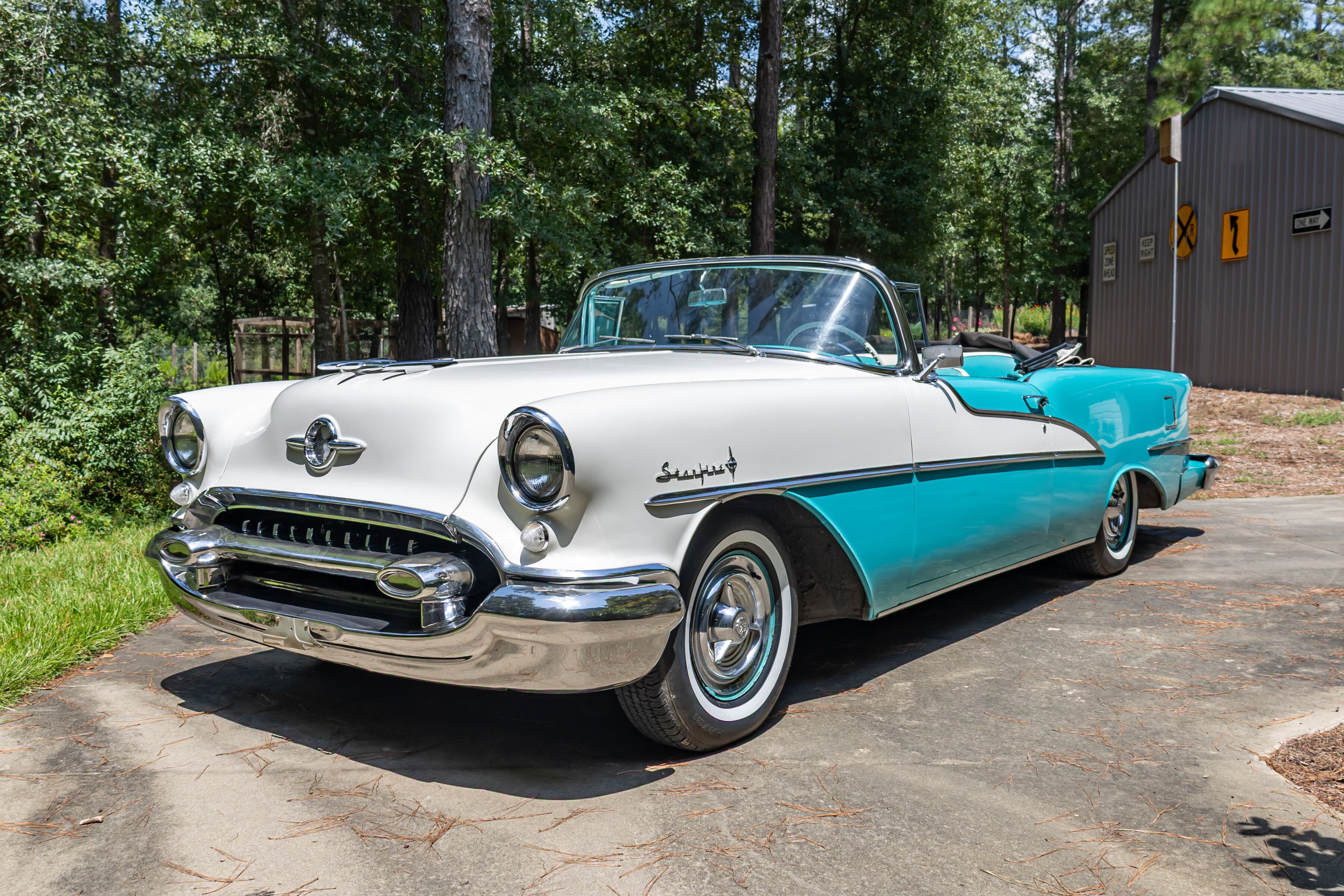 Sold - Drop-Top Rocket: Refurbished 1955 Oldsmobile 98 Starfire