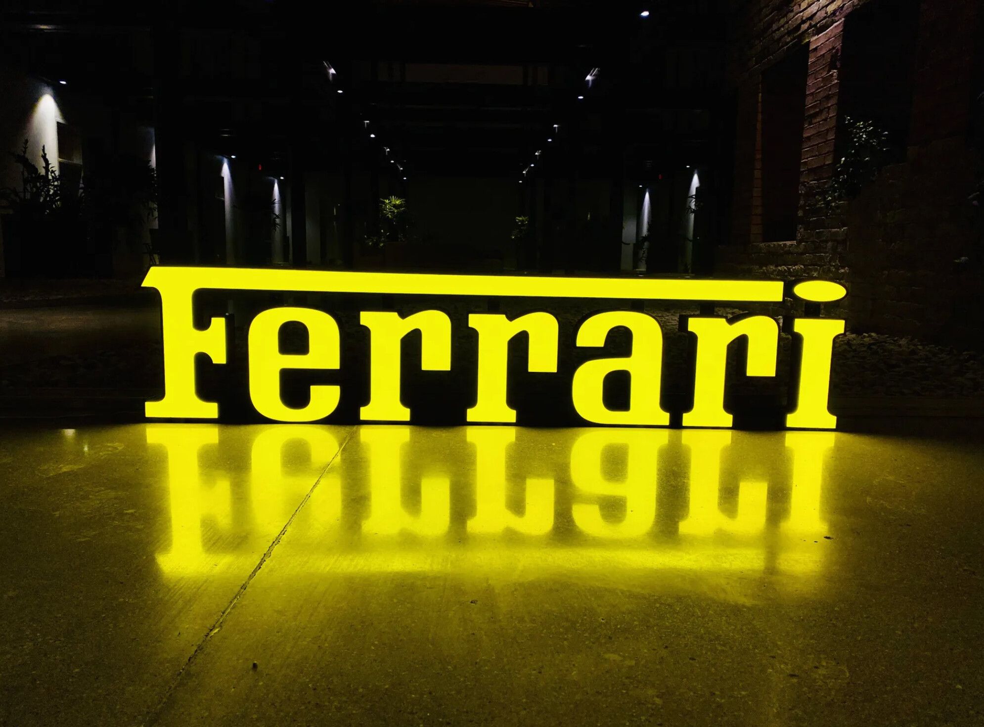 Large-Scale 1990 Ferrari LED Sign